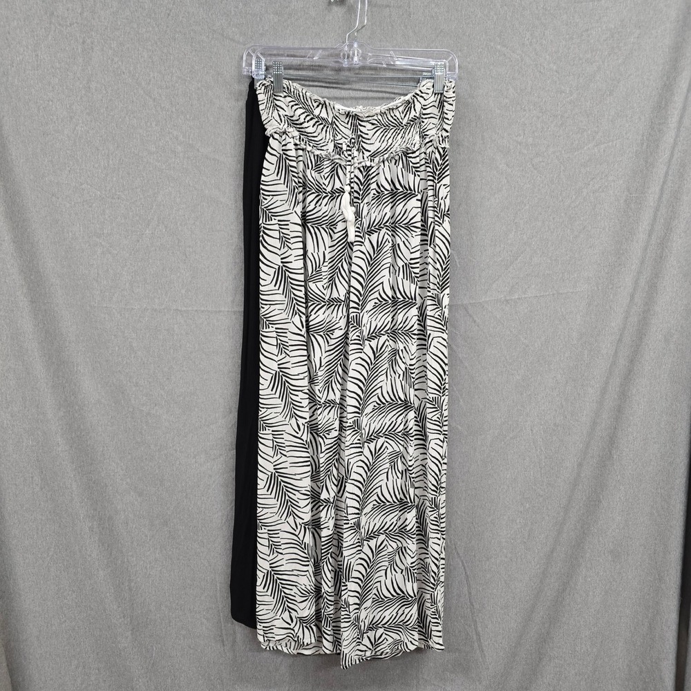 Salty Lemon & Kiwi Punch Wide Leg Palazzo Pants Bundle Palm Print Black Large